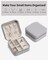 Travel Jewelry Box, Small Jewelry Travel Organizer Case Valentine's Gift for Girls-Women - Grey